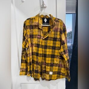 Plaid Button Down Shirt in Yellow and Black